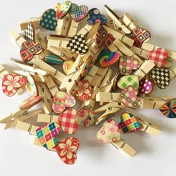 SnelShoppen - 100 Stuks Mini Klammern Craft Clips met Hartjes, Houten Wasknijpers voor Foto's, Knutselen, Vrolijke Kleuren, Ideaal voor Feest, Decorat — thumbnail 5