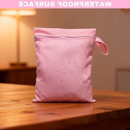 Herbruikbare Waterdichte Tas voor Zwemmen, Klein 40 x 30 cm, Met Rits, Ideaal als Luiertas, Reiswaszak en Sporttas, Roze Paars, Set van 2 — thumbnail 4