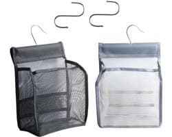 Wasknijperzakken om op te hangen, herbruikbare knijperzakken voor wasknijpers, praktische manden voor huis en tuin (zwart, grijs)