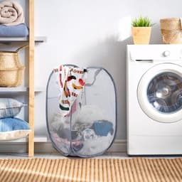 SnelShoppen - Vouwbare Wasmand, Pop Up Wasmand met Handvatten, Grote Vouwbare Wasmand, Opbergmand voor Vuile Kleding, Teddy Organiser Bins voor Slaapk — thumbnail 3