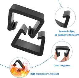 SnelShoppen - 12 Stuks Meubel Clips voor Tuinmeubels, Rattan Meubel Verbindingsclips, Plastic Klemmen voor Wicker Tuinmeubilair, Stabiliserende Clips — thumbnail 4