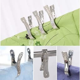 12 Stuks RVS Strandhanddoek Klemmen, Grote Windbestendige Klemmen voor Handdoeken, Wasgoed en Dikke Kleding, 8.5 cm Kledingknijpers — thumbnail 3