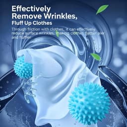 SnelShoppen - Tumble Dryer Balls Set van 6 - Herbruikbare Siliconen Wasballen voor Droger en Wasmachine, Energiebesparende Vezelverzachter en Anti-Tan — thumbnail 4