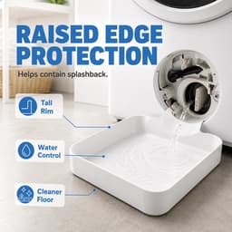 Lekbak wasmachine - set 12 stuks（3Waterbak + 3universele geleideschoep + 3moer + 3Samsung geleideschoep）- 17,8 ×17,8cm - Lekbak voor Wasmachine en Vaatwasser - Vloerbescherming tegen waterschade - universele - voor kelder, woning, camper — thumbnail 2