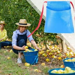 Oogstschort Nylon - Plukzak Fruit - Oogsten Groenten Eieren - Waterdicht Lichtgewicht - 30x30x18cm - Blauw — thumbnail 2