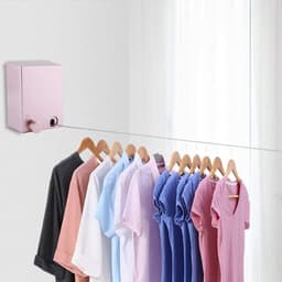 Waslijn Uittrekbaar - Drooglijn Binnen - Kleding Drogen - Ruimtebesparend Ontwerp - 4.2 Meter - Roze — thumbnail 3