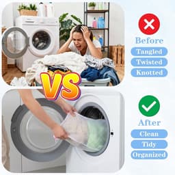 3D Mesh Waszakken Set van 3 met Ophanglussen, Duurzame Rits Waszakken voor Kleding, Delicates en Ondergoed, Ideaal voor de Wasmachine — thumbnail 3