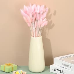 Gedroogde bloemen, 70 stuks natuurlijke zachte kunstmatige gedroogde konijnenstaart voor huisdecoratie, boho vaas, bruiloft, roze — thumbnail 5