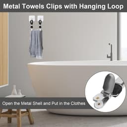 Solidchoice - Set van 8 Handdoekclips voor een Nettere Badkamer — thumbnail 3