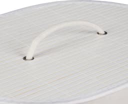 wasmand bamboe - 46 l - ovaal - opvouwbaar - met deksel en waszak - wit — thumbnail 5