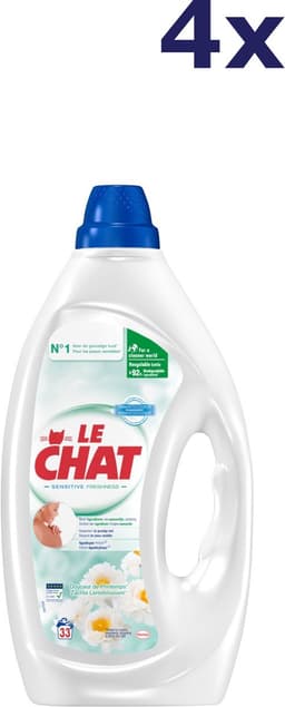 Le Chat Gel Sensitive Freshness - Vloeibaar Wasmiddel - Geschikt Voor Alle Was - Voordeelverpakking - 4 x 33 Wasbeurten — thumbnail 4