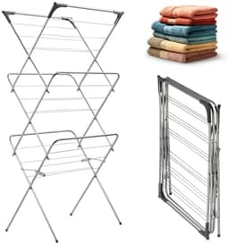 Verticale droogtoren met antislip voeten - ruimtebesparende wasdroger van metaal — thumbnail 4