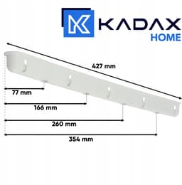 KADAX Plafondwasdroger, wasdroger voor het plafond met 5 stangen, wanddroger met stalen spijlen, plafonddroger, draagvermogen tot 10 kg (wit/190 cm) — thumbnail 2