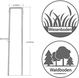 100 stuks Ø3mm Gondankers - 150x30mm Bevestigingsankers voor Tuin en Kamperen — thumbnail 2