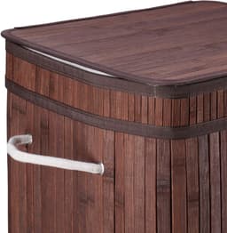 2x wasmand bamboe - wasbox opvouwbaar - 70L - vierkant - 63x36x36 cm - bruin — thumbnail 5