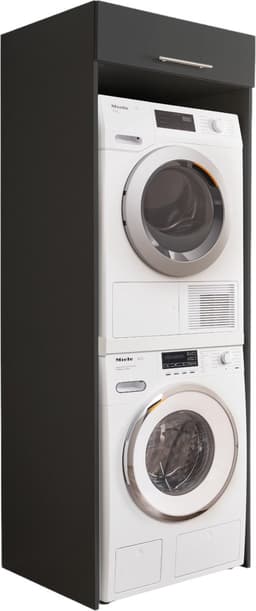 Interiax WASHWALL 'Mary' Wasmachine Ombouwkast Antraciet - Ombouw Meubel voor Droogkast - Met opbergkast - 200x67.5x67.5 cm — thumbnail 1
