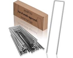 Grondankers 100 stuks verzinkt - anti-roest haringen - 150 mm lang 36 mm breed Ø 3 mm - camping tuin outdoor (100)