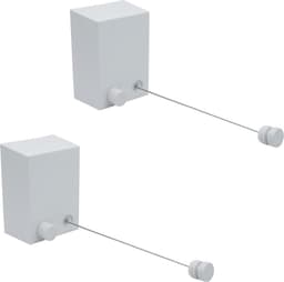 2 sets 4,2 m uitschuifbare waslijn binnen en buiten intrekbare waslijn muurdroger waslijn draagbaar voor balkon, wasruimte en tuin (wit) — thumbnail 1