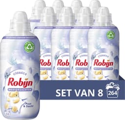 Robijn Classics Puur & Zacht Wasverzachter - 8 x 33 wasbeurten - Voordeelverpakking — thumbnail 1