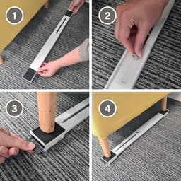 Retractable Washing Machine Base - Easymove Sliding System - Furniture Roller Transport Roller - Rails - White — thumbnail 2