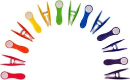 Regenboog Wasknijpers - Kleurrijk Wit - Roestvrijstalen Veren - Softgrip - Canvas Wasknijperzak - Lichtblauw Grijs Wasknijperzak — thumbnail 5