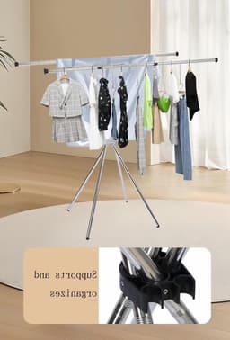 Droogrek Tancarville inklapbaar uittrekbaar tot 200 cm - grote capaciteit - opvouwbaar kledingrek — thumbnail 1