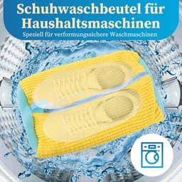Schoenwaszak voor wasmachine - 2 kleurencombinaties - met ritssluiting - waszak voor gymschoenen, tennisschoenen - geel en grijs — thumbnail 2