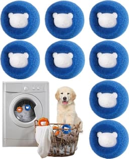 Haarverwijderingsmachine met 8 haarvangers, herbruikbare anti-haarballen, verwijdert effectief kattenhaar, hondenhaar en ander haar van beddengoed en kleding (blauw) — thumbnail 1