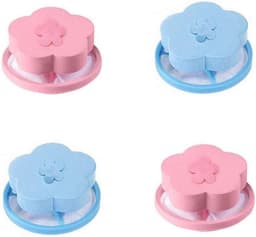 4-delige drijvende netzak - Balvormig anti-haarfilter voor de wasmachine, drijvend haarfilter voor de wasmachine, netzakje voor haarfilter, verwijdert dierenhaar en pluche — thumbnail 1