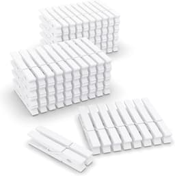 100 Stuks Houten Wasknijpers - Witte Kledingspelden voor Ambacht en Foto's - 7,9 cm — thumbnail 1