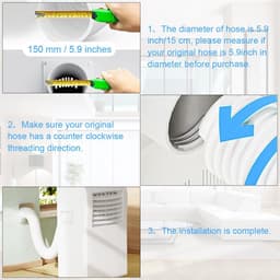Afvoerslang Airco - Verlengkabel Slang - Ventilatie Afvoer - Uitschuifbaar Lengte - Diameter 150mm - Rood — thumbnail 2