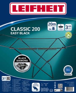 Leifheit Classic droogrek - 200 Easy - 20 mtr drooglengte - zwart — thumbnail 2