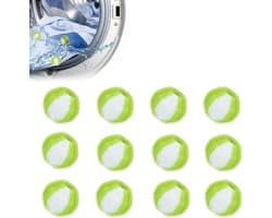 12 x Haarvanger wasmachine, Anti-haar wasmachine, Huisdierhaarreiniger, Bal anti-haar wasmachine, Herbruikbare haarvanger wasmachine, Schoon haar, Groen