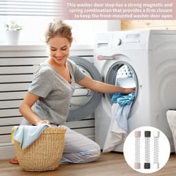 Deur houder voor voorladers - Magneet steun, 6 magnetische platen, eenvoudig te installeren, deur open houden, wasmachine accessoire. — thumbnail 5