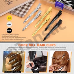 45 Stuks Metalen Haarclips Krokodillenklemmen met Gaten voor Dik Haar — thumbnail 4