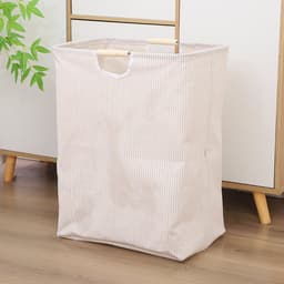 1 x Draagbare, opvouwbare, waterbestendige stoffen opbergmand voor de badkamer (wasmand) — Wit (40 x 27 x 53 cm) — thumbnail 1