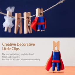 Mini Houten Wasknijpers met Clips voor Foto's en Knutselprojecten - Set van Kleine Kleurrijke Spelden — thumbnail 5