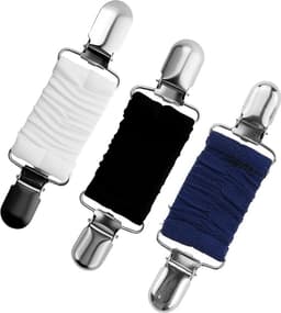 Vestclip in 3 verschillende kleuren, verstelbare elastische clip, elastische kledingclips met band, elastische jurkclips, vintage truiclips, voor kleding, truien — thumbnail 1