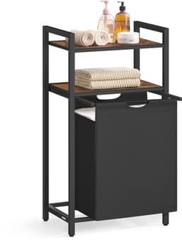 VASAGLE - Wasmand - Wasmand met 2 Planken - Uittrekbare en Afneembare Waszak - 65 Liter Capaciteit — thumbnail 1
