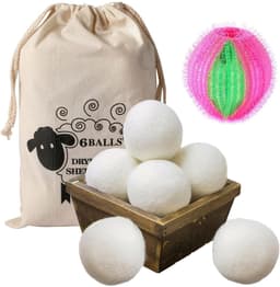 Dailygoods - Set van 6 Natuurlijke Wol Drogerballen van 6 cm — thumbnail 1