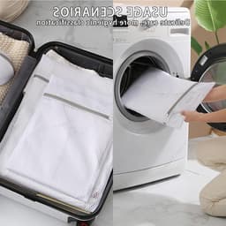 Set van 3 Herbruikbare Waszakken van Honingraatmesh, Milieuvriendelijk Polyester met Rits voor Bescherming van Delicate Kleding zoals Truien, Sokken en Ondergoed (S-M-L, Wit) — thumbnail 3