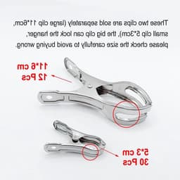 Grote en Sterke Wasknijpers - 12 Stuks RVS Klemmen voor Zware Kleding en Windbestendig Gebruik (11 * 6cm) — thumbnail 4