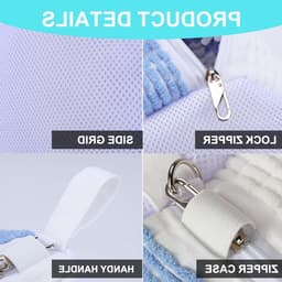 Set van 2 waszakken voor schoenen, herbruikbare en robuuste waszakken, 40 x 20 cm, met rits, ideaal voor schoenbescherming en wasgoedorganisatie, blauw + wit — thumbnail 5