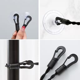 Reiswaslijn - Intrekbare lijn - Kleding drogen - Met zuignappen - 3 stuks - Verstelbaar — thumbnail 2