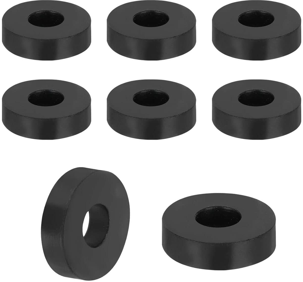 Rubberen Afstandhouders - Platte Ring - Apparaten Stabiliseren - Antislip en Trillingsdempend - 18 Stuks 25mm - Zwart — afbeelding 1