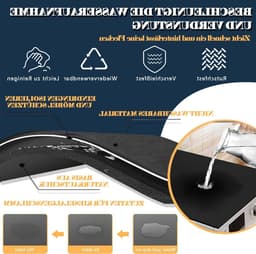 Zachte en op maat te snijden wasmachineafdekking 60 x 60 cm, antislip, universeel voor wasmachine en droger, zwart, ideaal voor badkamer en keuken — thumbnail 3