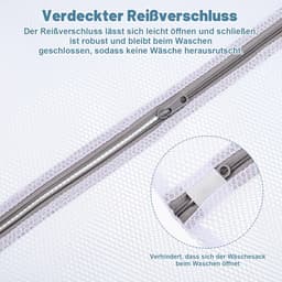 Allecto - Wasnet groot - Herbruikbaar waszak - 60 x 80 cm - Wit - Geschikt voor overhemden en jassen - 2 stuks — thumbnail 2