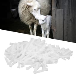 Navelstreng Clips - Klemmen voor Huisdieren - Geboorte Begeleiding - Antislip Gekarteld Ontwerp - 100 stuks - Wit — thumbnail 5