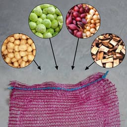 Netzakken - Gaaszakken met koord - Opslag Groente Fruit - Ademend Materiaal - 35 x 50 cm - Bordeaux — thumbnail 4