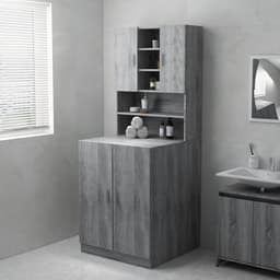 ZEYUAN Washing machine cabinet, washing machine rack, toilet rack, washing machine dryer, cabinet, washing machine cabinet, grey Sonoma 71.5 x 71.5 x 91.5 cm — thumbnail 5